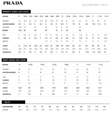 prada jacket size guide